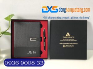 Gift Set Sổ Da + Bút Kim Loại In Khắc Tên Làm Quà Tặng