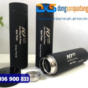 GTX 001 - Gift Set Sổ Tay , Bình Giữ Nhiệt , Bút Kim Loại Màu Đen In Khắc Làm Quà Tặng Tri Ân