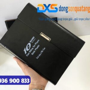 GTX 001 - Gift Set Sổ Tay , Bình Giữ Nhiệt , Bút Kim Loại Màu Đen In Khắc Làm Quà Tặng Tri Ân