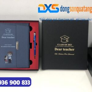 GTX 003 - Bộ Quà Tặng Sổ Da , Bút Bi Kim Màu Xanh Loại In Khắc Giá Xưởng