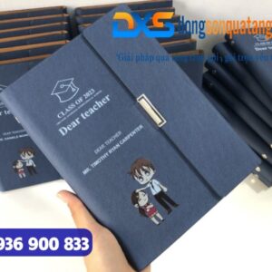 GTX 003 - Bộ Quà Tặng Sổ Da , Bút Bi Kim Màu Xanh Loại In Khắc Giá Xưởng