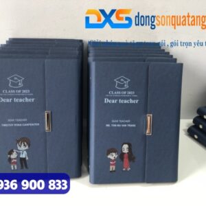 GTX 003 - Bộ Quà Tặng Sổ Da , Bút Bi Kim Màu Xanh Loại In Khắc Giá Xưởng