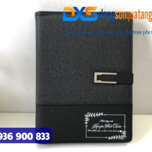 GTX 003 - Set Quà Tặng Sổ Da Gập 2 Khóa Cài Nam Châm , Bút Kim Loại Tổ Ong Màu Đen