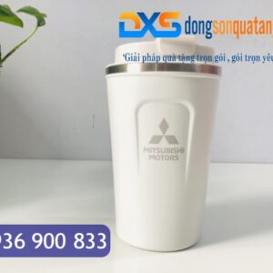 LGN 002 - Ly Giữ Nhiệt Quà Tặng In Logo Màu Trắng 380ml - Quà Tặng Nhận Diện Thương Hiệu Doanh Nghiệp