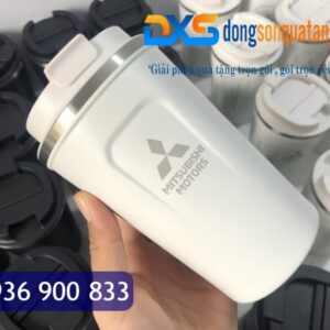 LGN 002 - Ly Giữ Nhiệt Quà Tặng In Logo Màu Trắng 380ml - Quà Tặng Nhận Diện Thương Hiệu Doanh Nghiệp