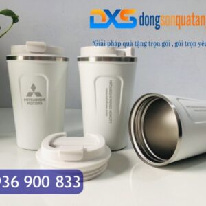 LGN 002 - Ly Giữ Nhiệt Quà Tặng In Logo Màu Trắng 380ml - Quà Tặng Nhận Diện Thương Hiệu Doanh Nghiệp
