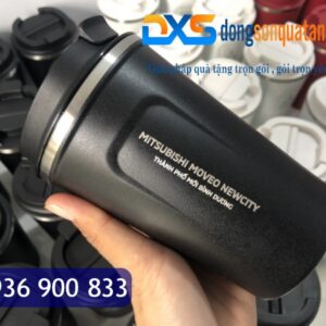 LGN 004 - In Hình Logo Công Ty Lên Ly Giữ Nhiệt Màu Đen 380ml