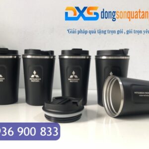 LGN 004 - In Hình Logo Công Ty Lên Ly Giữ Nhiệt Màu Đen 380ml