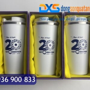 LGN 007 - Set Hộp Đựng Ly Giữ Nhiệt In Khắc Logo VIET CONNECTION