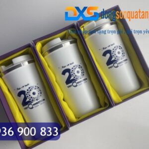 LGN 007 - Set Hộp Đựng Ly Giữ Nhiệt In Khắc Logo VIET CONNECTION