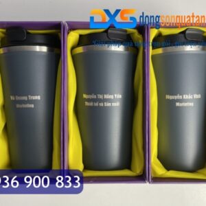 LGN 007 - Set Hộp Đựng Ly Giữ Nhiệt In Khắc Logo VIET CONNECTION