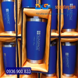 LGN 012 - Set Ly Giữ Nhiệt In Khắc Logo Kèm Hộp Đựng Cao Cấp