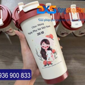 LGN 013 - Ly Giữ Nhiệt In Hình , Logo Công Ty Quà Tặng Phụ Nữ Việt Nam 20/10