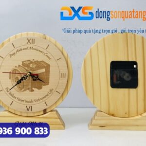 QTG 001 - Xưởng Sản Xuất Đồng Hồ Gỗ Để Bàn In Khắc Logo Số Lượng Lớn HCM