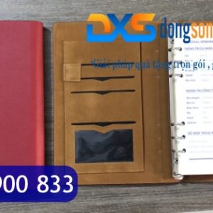 SDX 002 - Sổ Da Văn Phòng In Logo A5 Màu Đỏ Tươi Khóa Cài Nam Châm Gập 3
