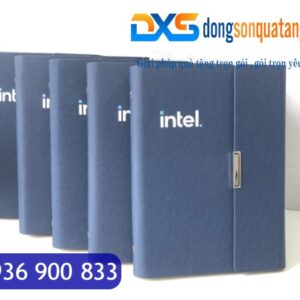SDX 004 - Sổ Bìa Da In Logo Công Ty A5 Màu Xanh Kèm Khóa Cài Nam Châm Gập 3