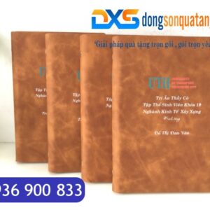 SDX 009 - Sổ Ghi Chép Văn Phòng Da Bò In Khắc Logo A5 Có Khe Đựng Thẻ Card