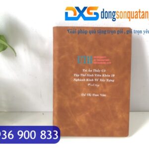 SDX 009 - Sổ Ghi Chép Văn Phòng Da Bò In Khắc Logo A5 Có Khe Đựng Thẻ Card