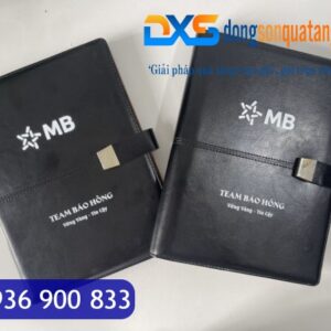 SDX 010 - Sổ Tay CEO In Tên , Logo Công Ty Khổ A5 Đen Bóng Khóa Cài Nam Châm Cao Cấp