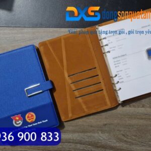 SDX 011 - Sổ Tay Bìa Còng Da Pu In Logo Đoàn Thanh Niên Hồ Chí Minh