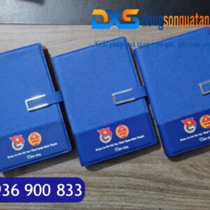 SDX 011 - Sổ Tay Bìa Còng Da Pu In Logo Đoàn Thanh Niên Hồ Chí Minh
