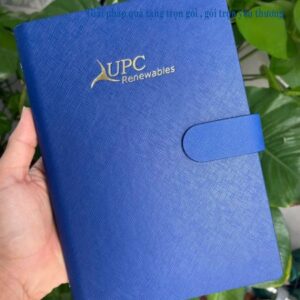SDX 014 - Sổ Bìa Simili Ép Kim Vàng Logo UPC - Quà Tặng Quảng Cáo Thương Hiệu