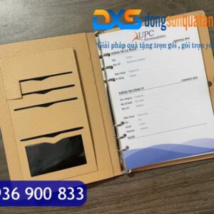 SDX 014 - Sổ Bìa Simili Ép Kim Vàng Logo UPC - Quà Tặng Quảng Cáo Thương Hiệu