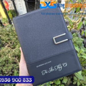 QTC 001- Quà Tặng In Nội Dung Tri Ân Thầy Cô - Sổ Da Pu Cao Cấp Màu Đen