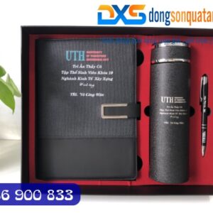 Bộ Quà Tặng Cao Cấp (Sổ Da + Bút + Bình) In Logo Quà Tặng Trường Học