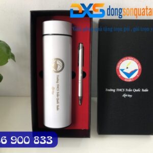 Xưởng In Quà Tặng Trường - Set Quà ( Bình Giữ Nhiệt + Bút Kim Loại )