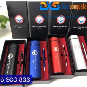 QTH 004 - Xưởng In Quà Tặng Trường - Set Quà ( Bình Giữ Nhiệt + Bút Kim Loại )
