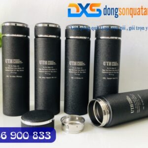 Quà Tặng In Khắc Tên Trường Học - Bình Giữ Nhiệt Cao Cấp Màu Đen Dung Tích 500ml