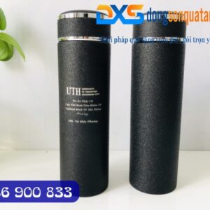 Quà Tặng In Khắc Tên Trường Học - Bình Giữ Nhiệt Cao Cấp Màu Đen Dung Tích 500ml