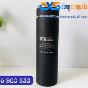 Quà Tặng In Khắc Tên Trường Học - Bình Giữ Nhiệt Cao Cấp Màu Đen Dung Tích 500ml