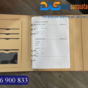 SDX 017 - Sổ Tay Da Bìa Còng Pu Ép Kim Bạc Logo HUAWEI Làm Quà Tặng