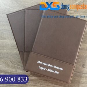 SDX 019 - Sổ Tay Da Dán Gáy In Logo Hãng Xe Mercedes-Benz Vietnam
