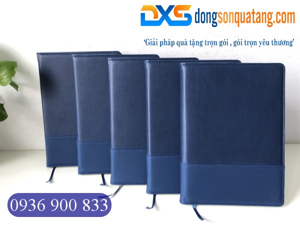 Sổ Da Dán Gáy Cao Cấp Pu In Logo Doanh Nghiệp Màu Xanh Sổ Da Dán Gáy Cao Cấp Pu In Logo Doanh Nghiệp Màu Xanh