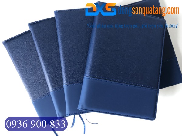 Sổ Da Dán Gáy Cao Cấp Pu In Logo Doanh Nghiệp Màu Xanh Sổ Da Dán Gáy Cao Cấp Pu In Logo Doanh Nghiệp Màu Xanh