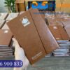 Sổ Bìa Da Pu Dán Gáy Ép Kim Bạc Logo Bảo Minh Làm Quà Tặng Quảng Cáo