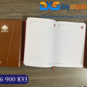 Sổ Bìa Da Pu Dán Gáy Ép Kim Bạc Logo Bảo Minh Làm Quà Tặng Quảng Cáo