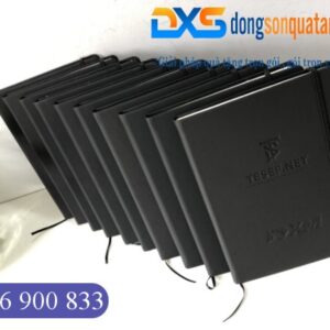 SDX 024 - Sổ Tay Da Dán Gáy Pu Dập Chìm 2 Mặt Logo XM