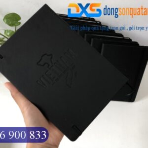 SDX 024 - Sổ Tay Da Dán Gáy Pu Dập Chìm 2 Mặt Logo XM