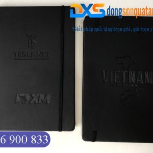 SDX 024 - Sổ Tay Da Dán Gáy Pu Dập Chìm 2 Mặt Logo XM