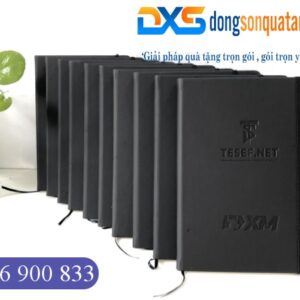 SDX 024 - Sổ Tay Da Dán Gáy Pu Dập Chìm 2 Mặt Logo XM